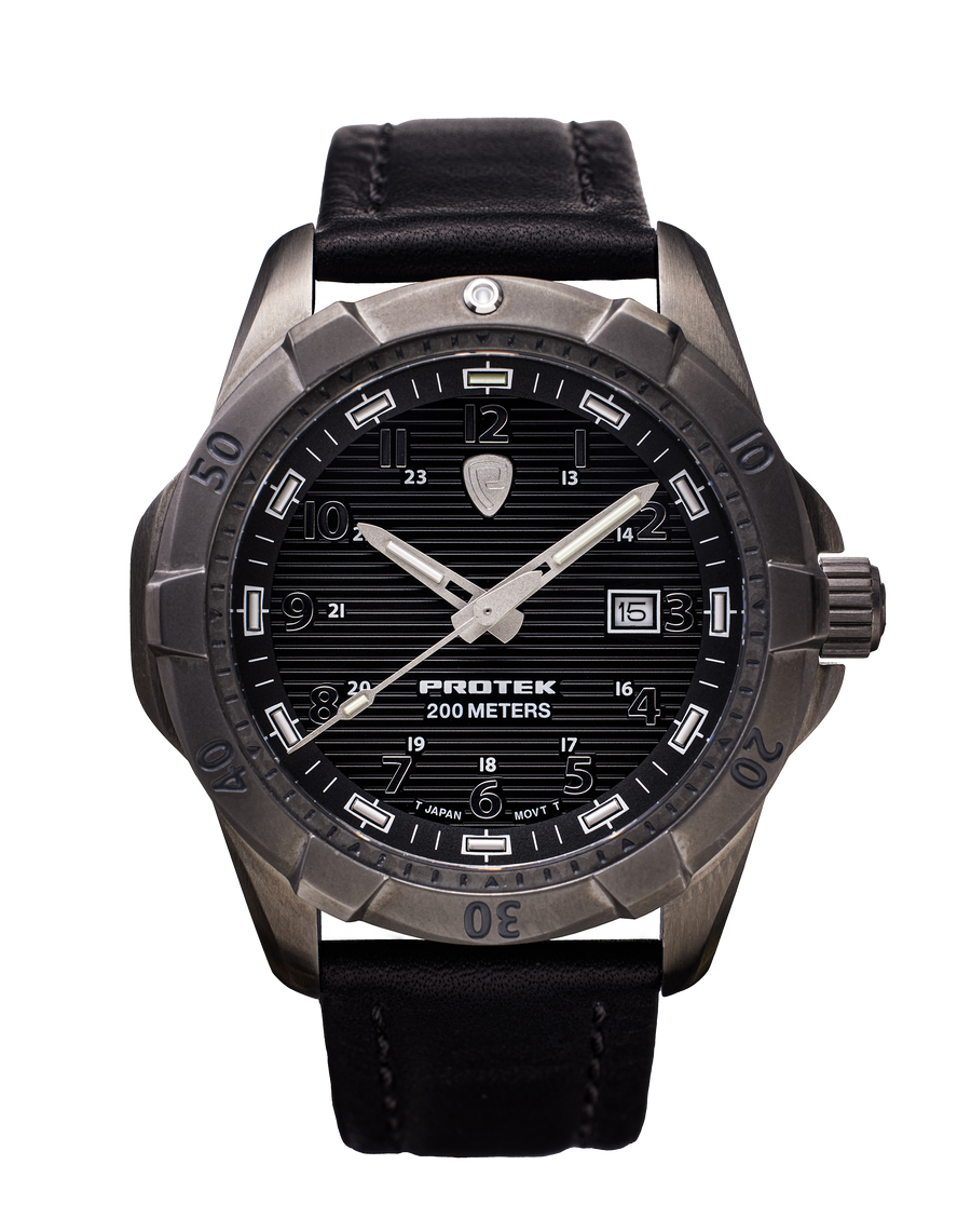 Steel Dive SSIP GUNMETAL GRAY CASE/BLACK DIAL/BLACK STRAP | Black Dial
