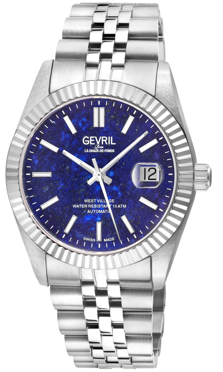 West Village Automatic Gevril Men's Automatic West Village Blue Lapis Dial Stain