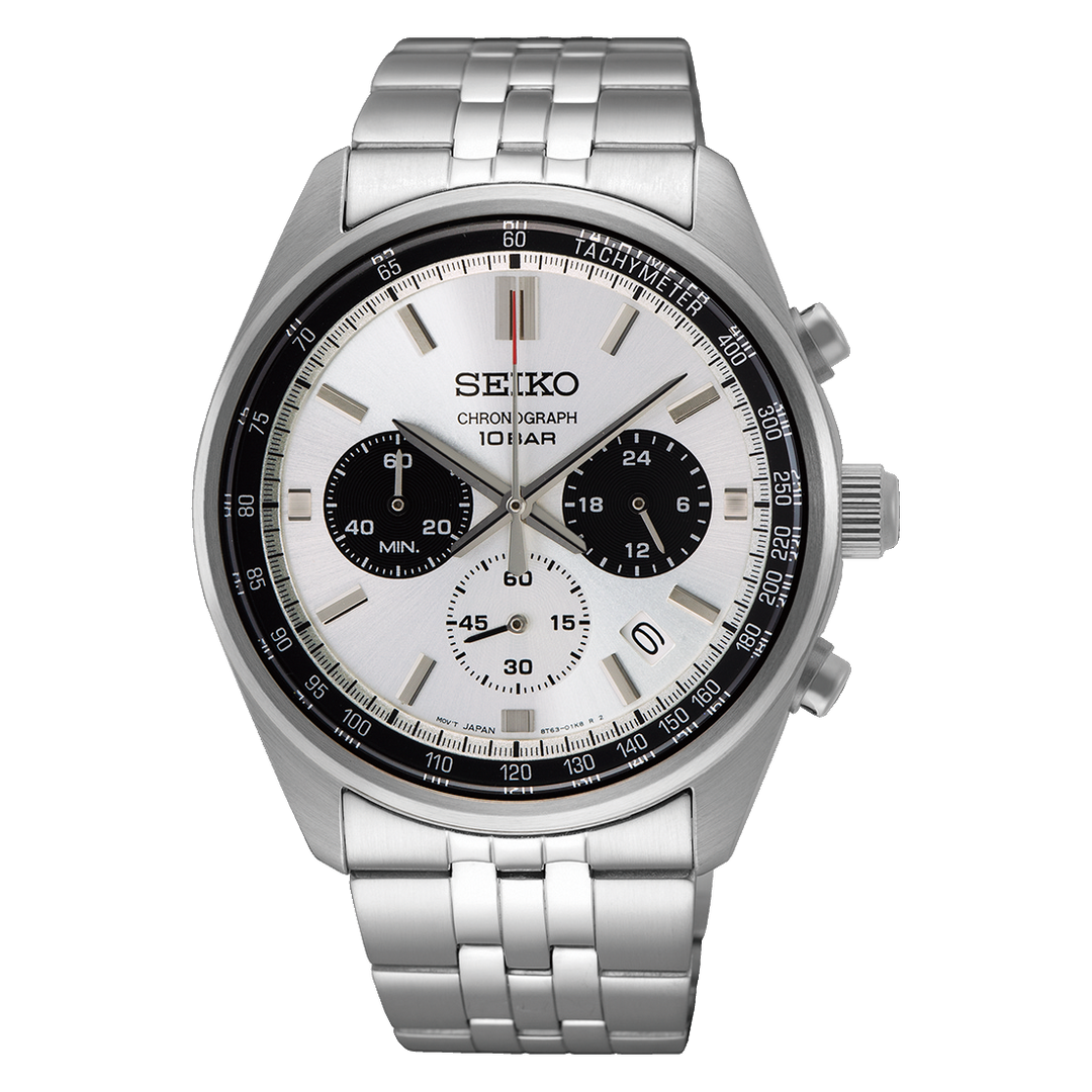 Discover More Black Dial Stainless Steel Bracelet Chronograph 41.5mm Black Dial