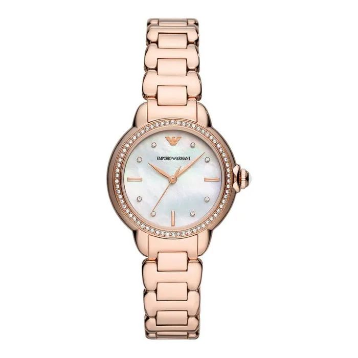 Mia White Mother-Of-Pearl Dial / Rose Gold-Tone Stainless Steel Bracelet Mother-