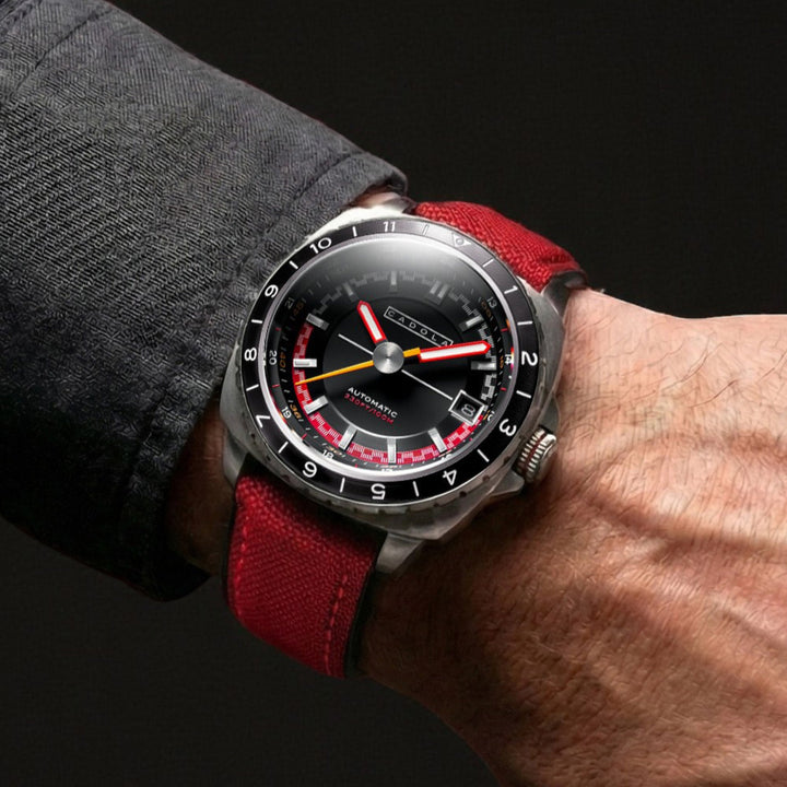 Overdrive Automatic Black / Red Canvas Black Dial