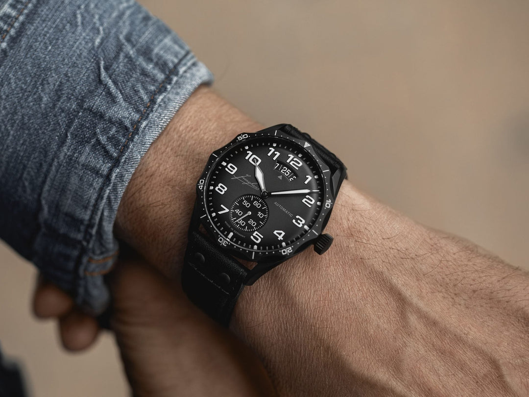 Pilot Automatic Dark Gray Dial / Black Riveted Leather Strap Dark Gray Dial