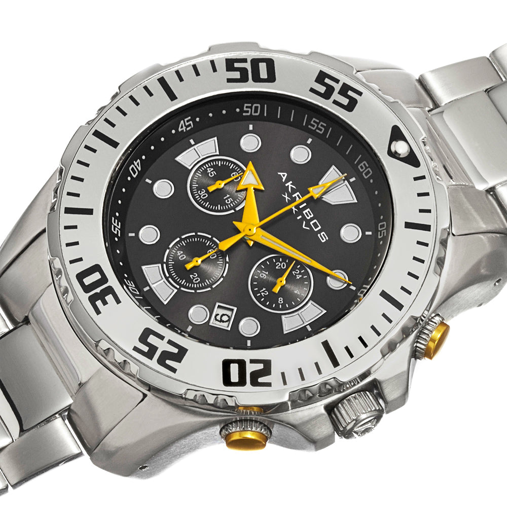 AK661SSB-Casual Silver/Stainless Steel | Black Dial