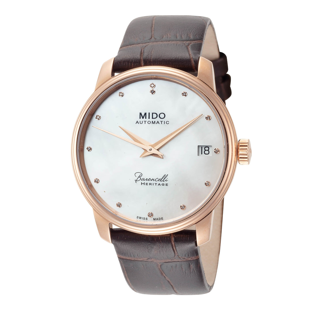 Baroncelli III 33mm / White Mother-of-Pearl / Brown | White Mother-of-Pearl Dial