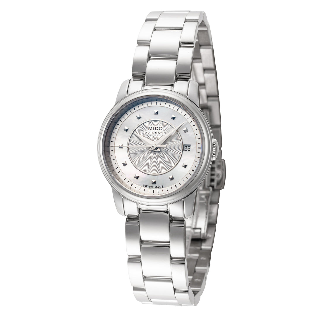 Baroncelli III 25mm / White Mother-of-Pearl / Silver | White Mother-of-Pearl Dia