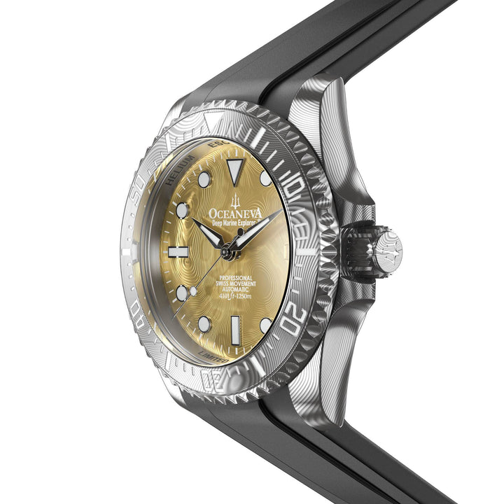 Deep Marine Explorer II Damascus Grey Bezel| Gold Dial