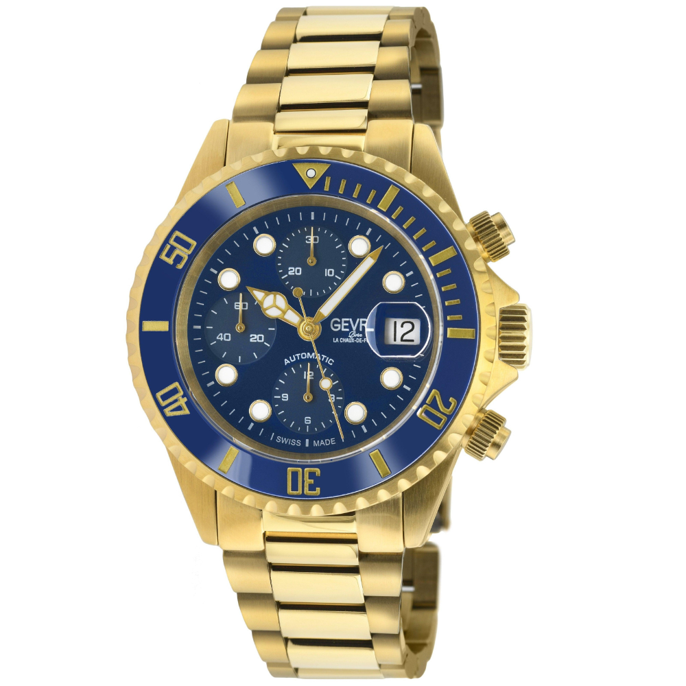 Wall Street Swiss Automatic Chronograph SW500 Blue Ceramic Bezel Divers Watch | 