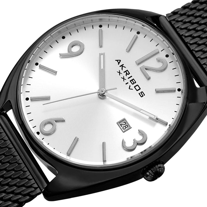 AK1026BK-Casual Black/Stainless Steel | Silver Dial