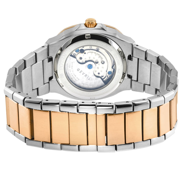 Potente Silver/White, Two toned IPRG band, Swiss Automatic Dress Watch | White D