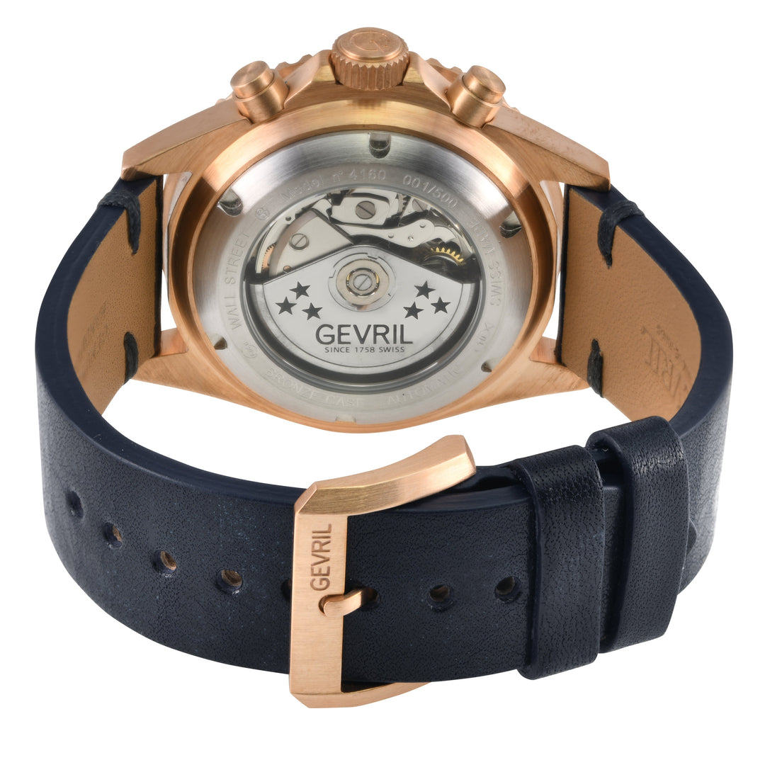 Wall Street - Bronze Gevril Swiss Automatic, Bronze case, Unidirectional Rotatin