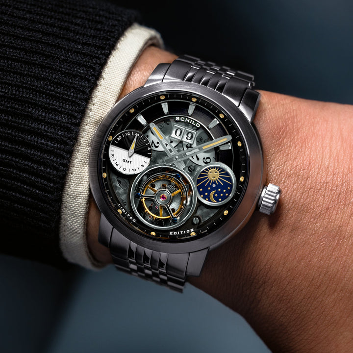 Heinrich GMT Moonphase Tourbillon Limited Edition Black / Stainless Steel | Blac