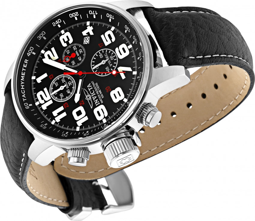 I-Force Chronograph Black Dial / Black Leather Strap Black Dial