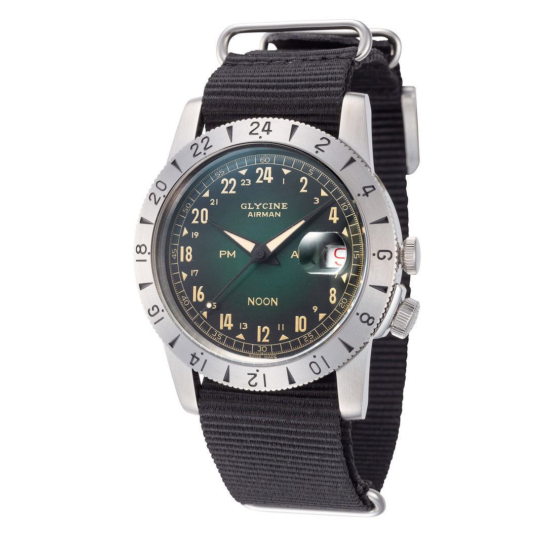 Airman Vintage Noon Purist 40mm / Green / Black Green Dial