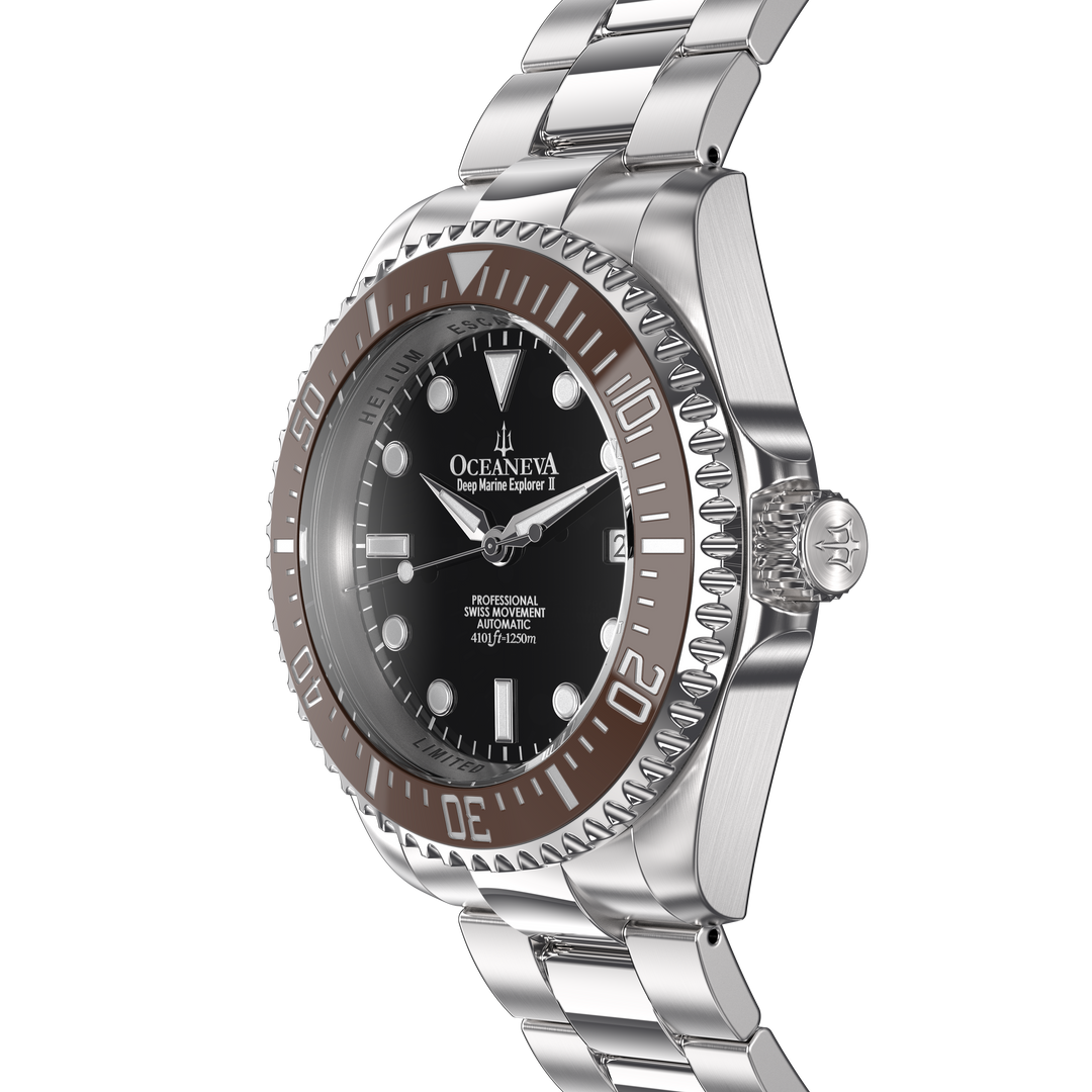 Deep Marine Explorer II Swiss Automatic Brown Bezel| Black Dial