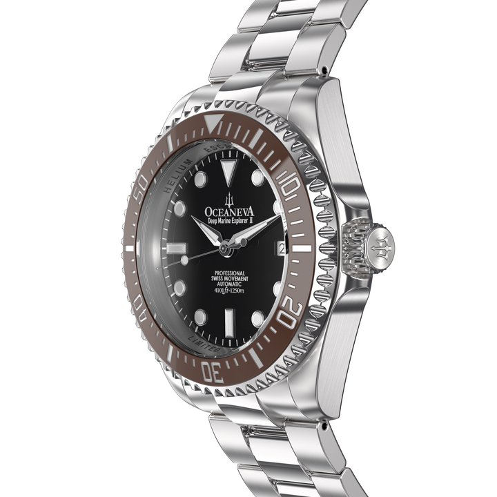 Deep Marine Explorer II Swiss Automatic Brown Bezel| Black Dial
