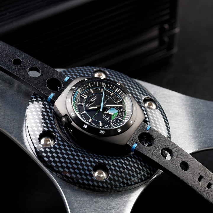 Giulia Meca Quartz BLACK / Leather | Black Dial