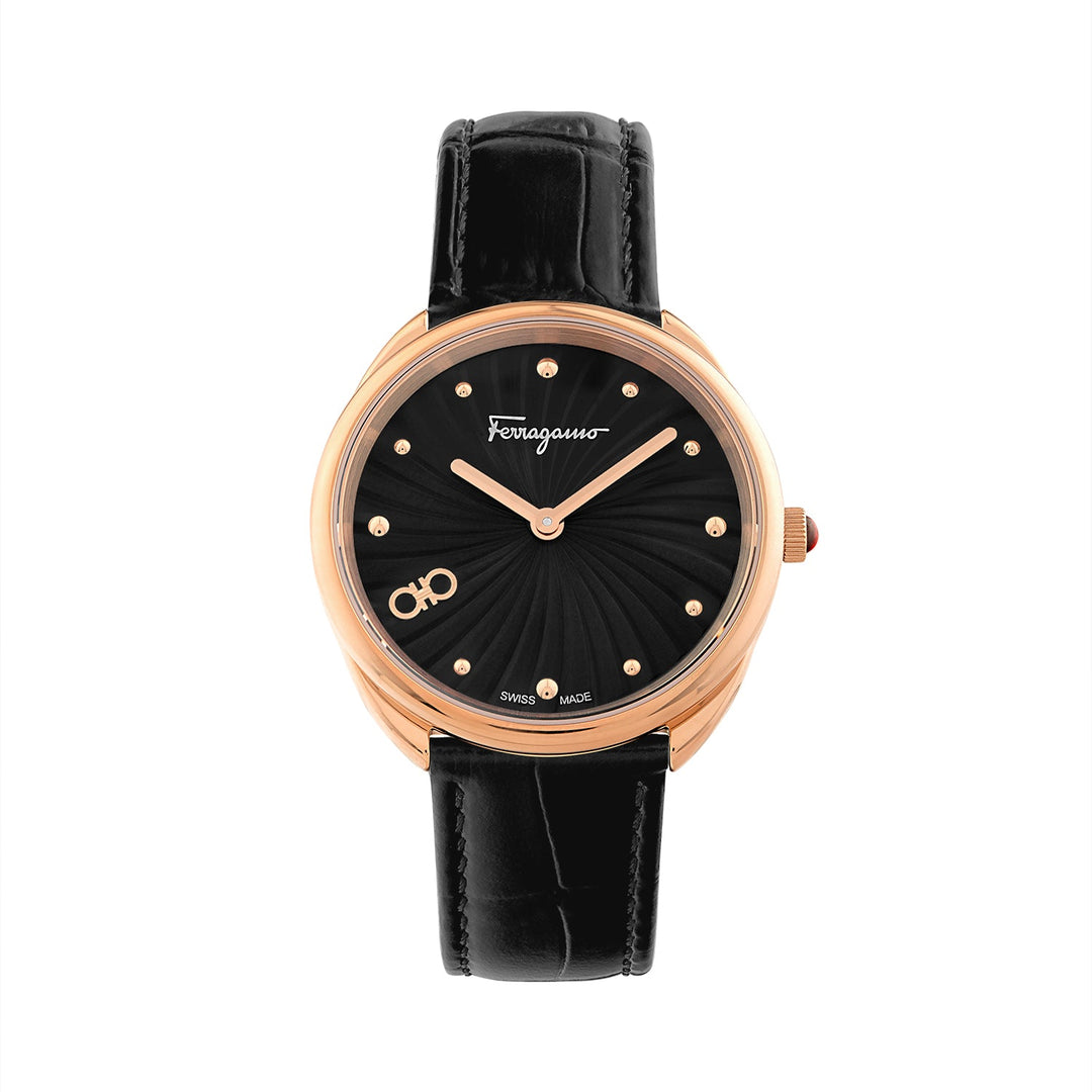 Cuir 34mm / Black / Black | Black Dial