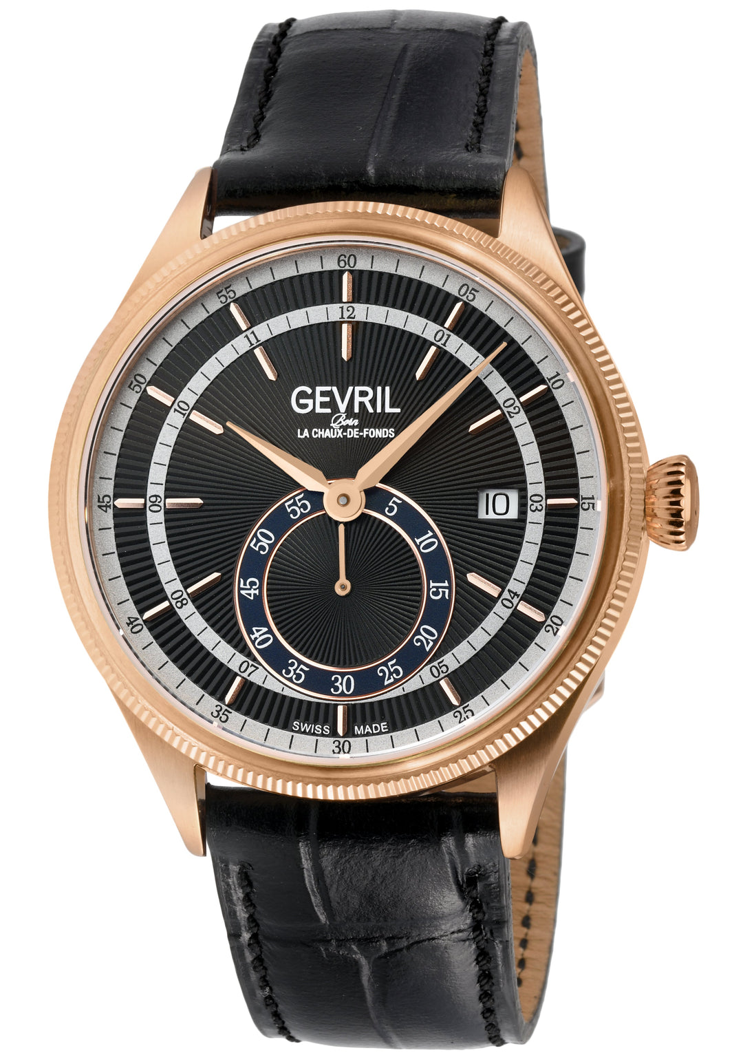 Empire Gevril Swiss Automatic, ETA 2895, Black Dial,  Genuine Handmade Italian B