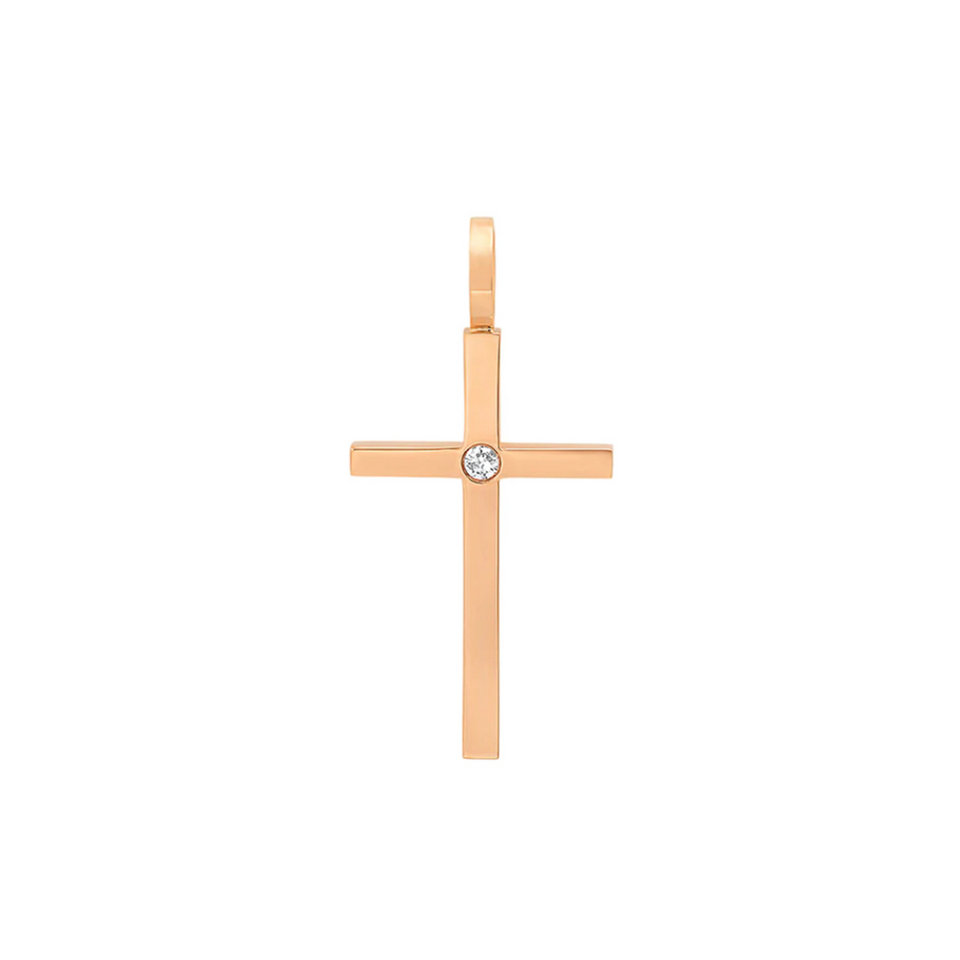 Medium Cross Solitaire Pendant