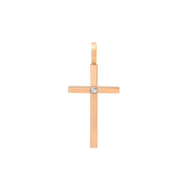 Small Cross Solitaire Pendant