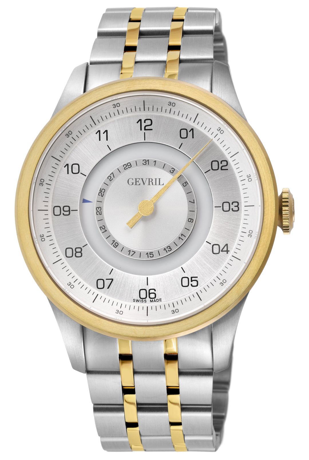 Jones Swiss automatic SW200 single handed watch Silver dial Two-tone | Silver Di