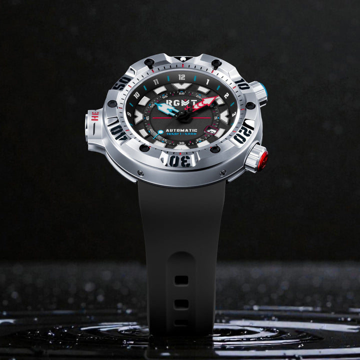Depth Charge Automatic Black  / Silicone | Black Dial