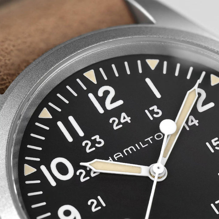 KHAKI FIELD Black / Leather Black Dial