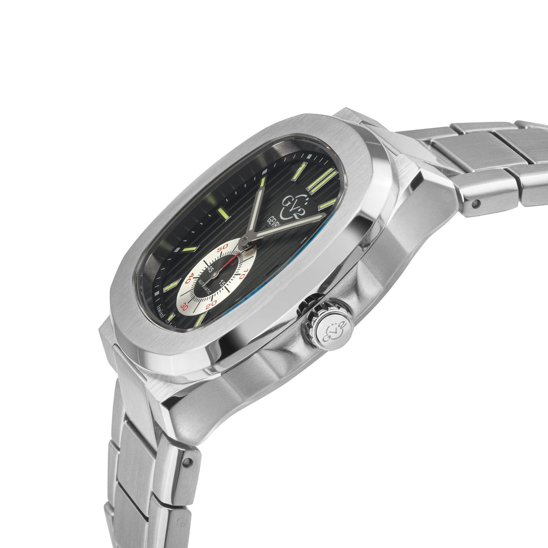 Potente Silver/Black, Silver band, Swiss Automatic Dress Watch | Black Dial