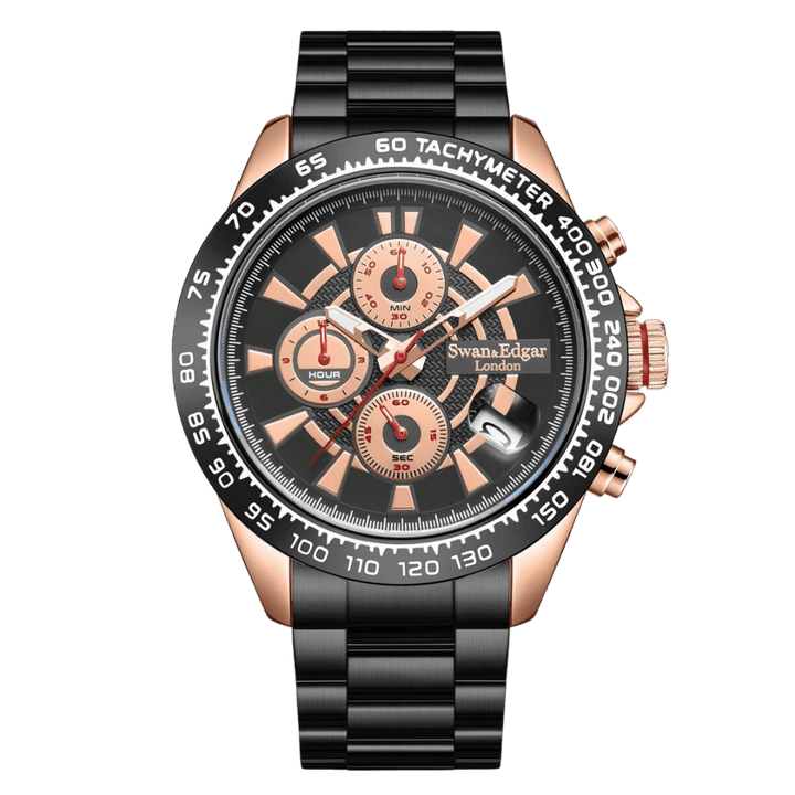 Speed Target Mechanical Quartz Black Target-Pattern Dial / Black Stainless Steel