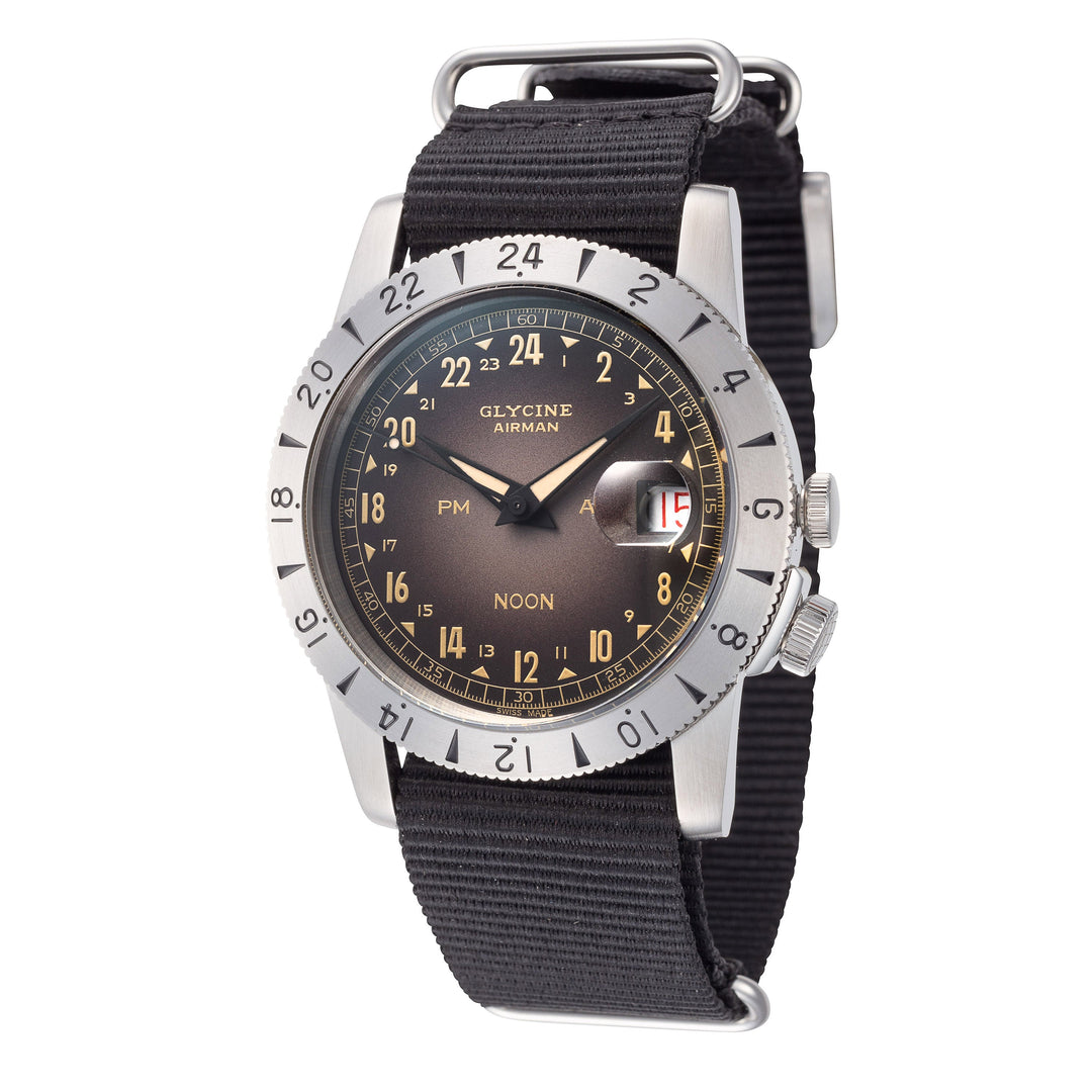 Airman Vintage Noon Purist 40mm / Black / Black Black Dial