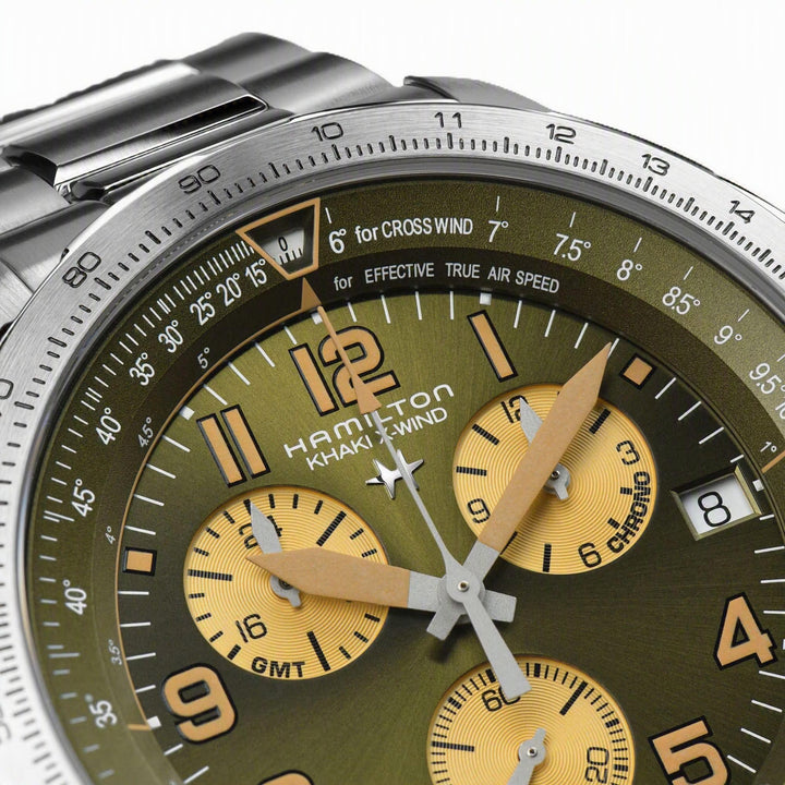 Khaki Aviation Green dial / Silver Stainless Steel Bracelet Green Dial