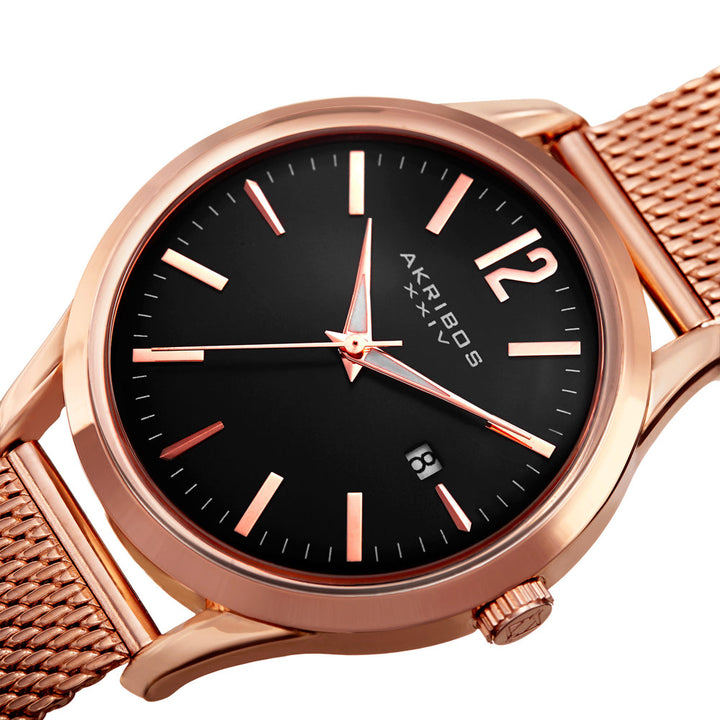 Casual-AK920RG Rose Gold/Stainless Steel | Black Dial