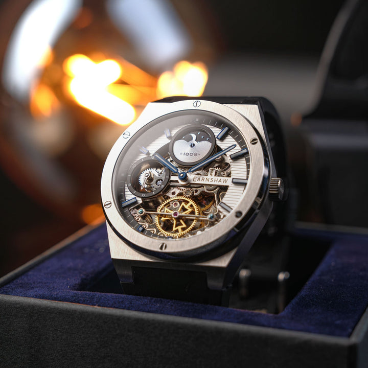 Drake Dual Time Automatic White / Black Silicone | White Dial