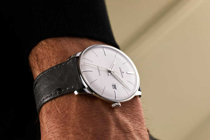 Meister Automatic Cream Dial / Dark Gray Ostrich Leather Strap