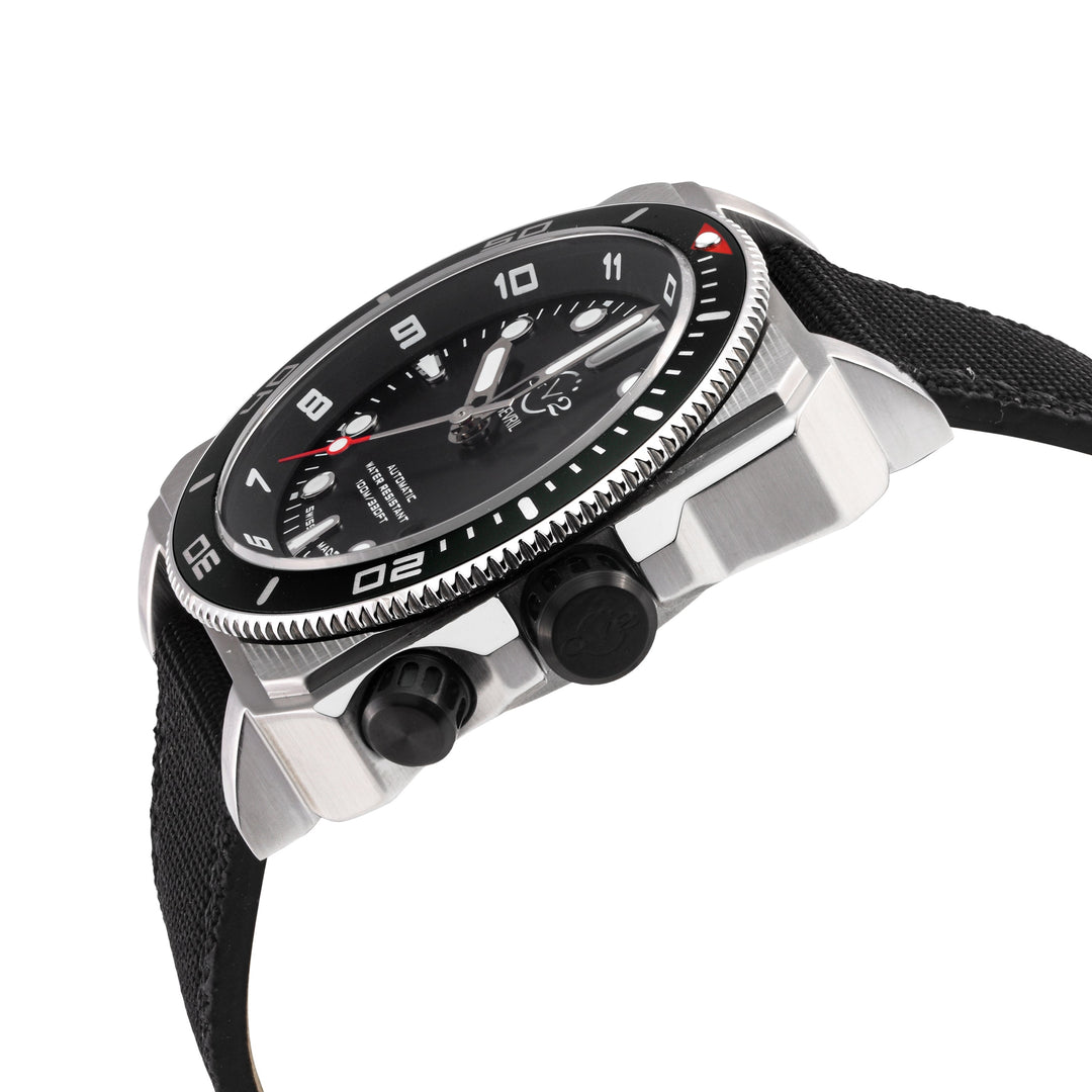 XO small Swiss Made SW200  inner and outer rotating bezel, metal band  Black sil