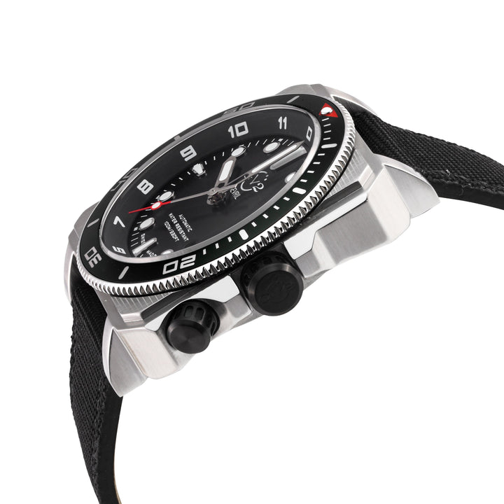 XO small Swiss Made SW200  inner and outer rotating bezel, metal band  Black sil
