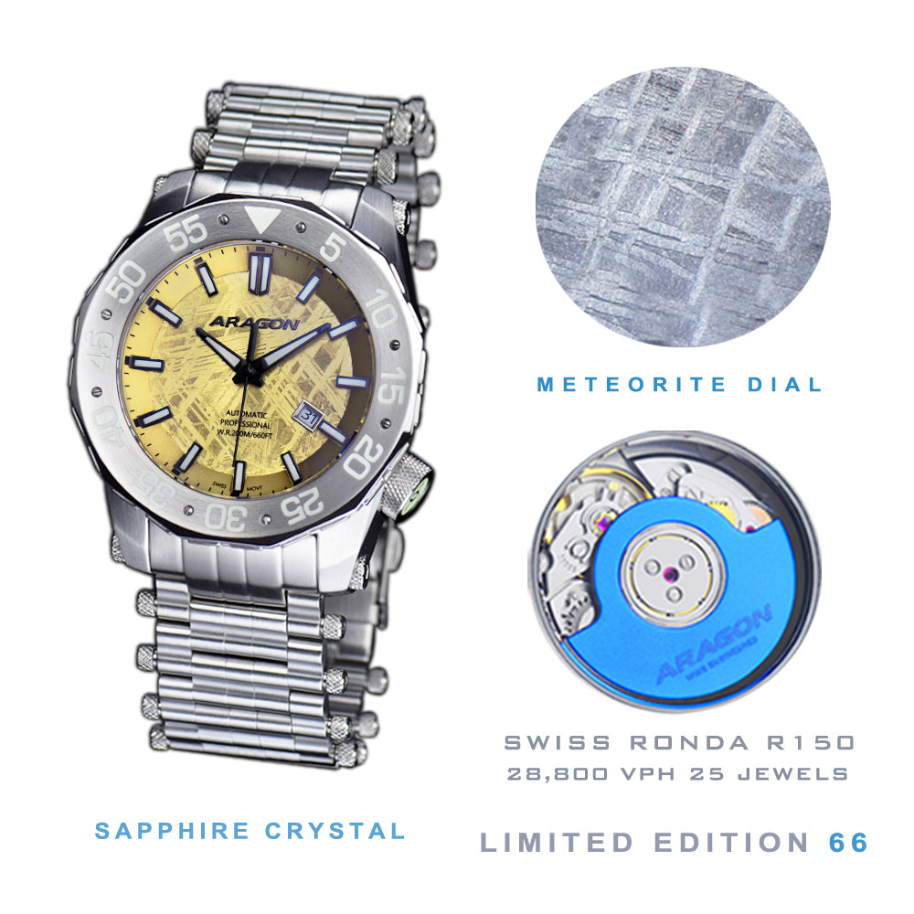 Sea Charger Meteorite LE Gold Color Meteorite Dial | Gold Dial