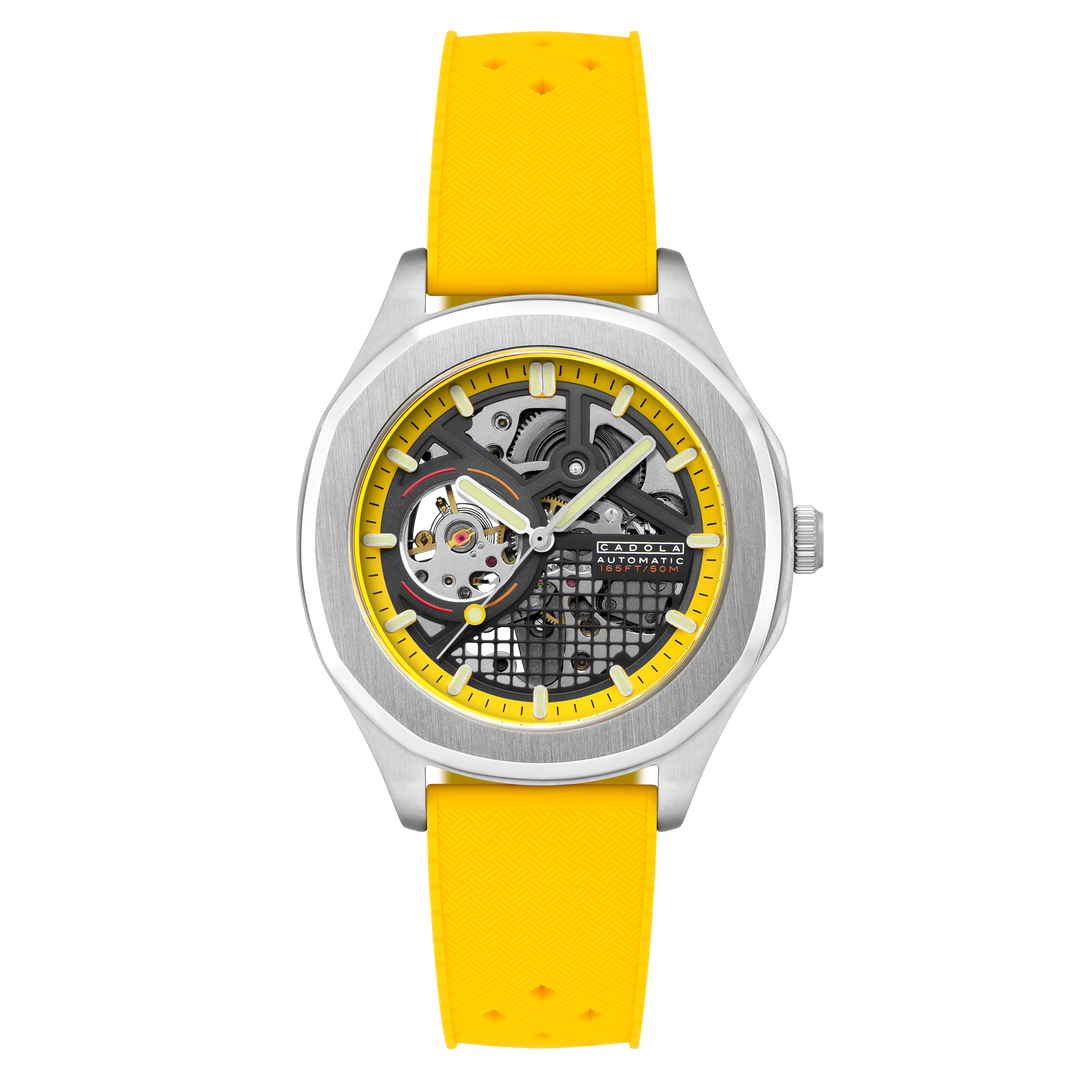 Tail Light Automatic Black / Yellow Silicone | Black Dial