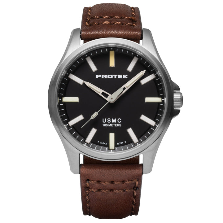 TITANIUM FIELD 3100 USMC SERIES Titanium/Black/Tan | Black Dial