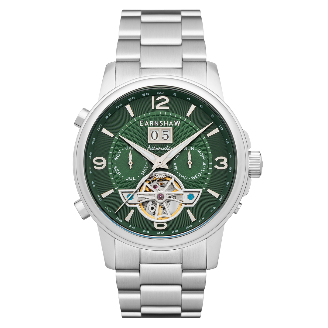 City Of London Marylebone Grand Date Calendar Open Heart Automatic Green / Stain
