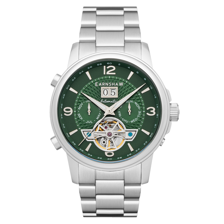 City Of London Marylebone Grand Date Calendar Open Heart Automatic Green / Stain
