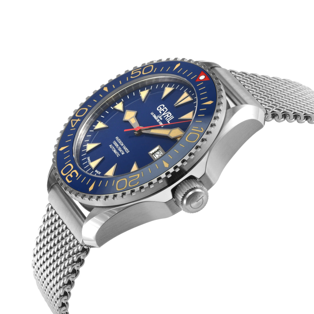 Hudson Yards Swiss Automatic SW200 - Date display Diver watch, Blue Ceramic beze