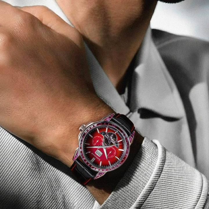 Nobility Nawab Grand Date Calendar Open Heart Automatic Limited Edition Red / Ge