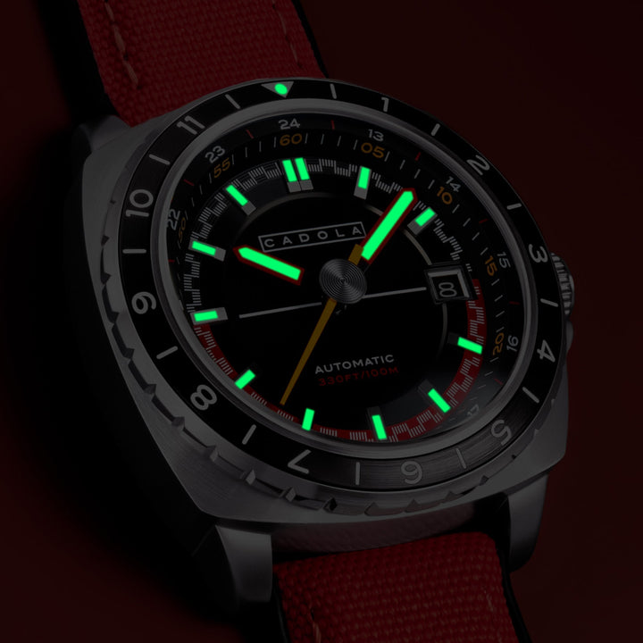 Overdrive Automatic Black / Red Canvas Black Dial