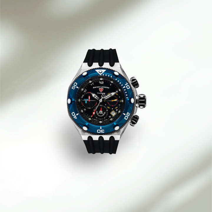 Traident Chronograph Black & Blue / Rubber | Black Dial