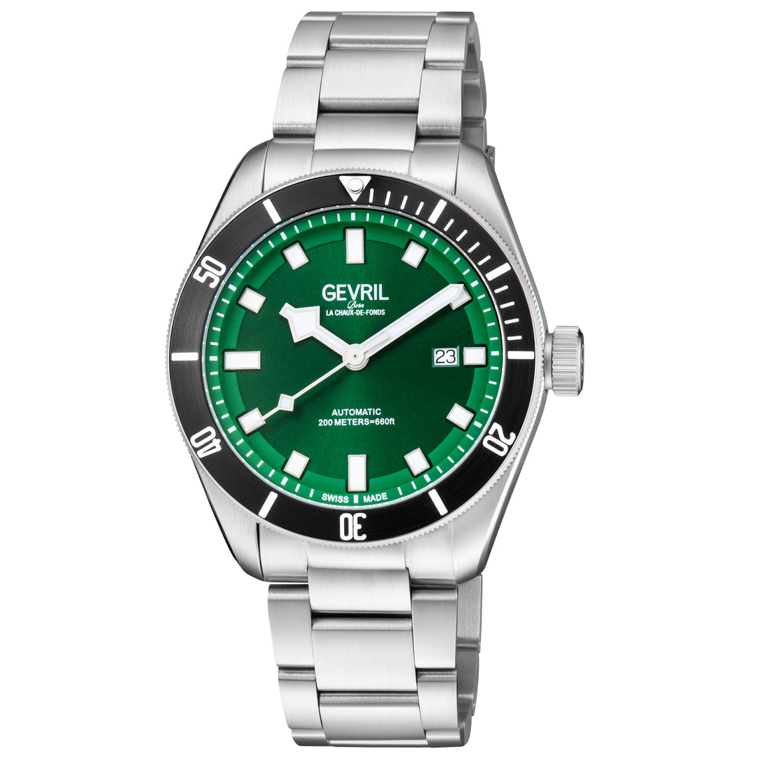 Yorkville Gevril Men's Yorkville Green Dial Sellita SW200 Swiss Automatic Unidir