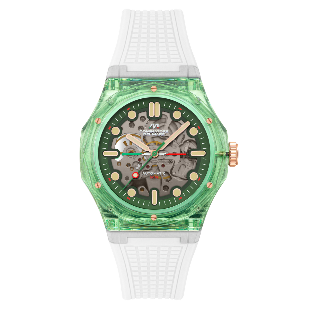 Ravello Automatic Green & White/ Silicone | Green Dial