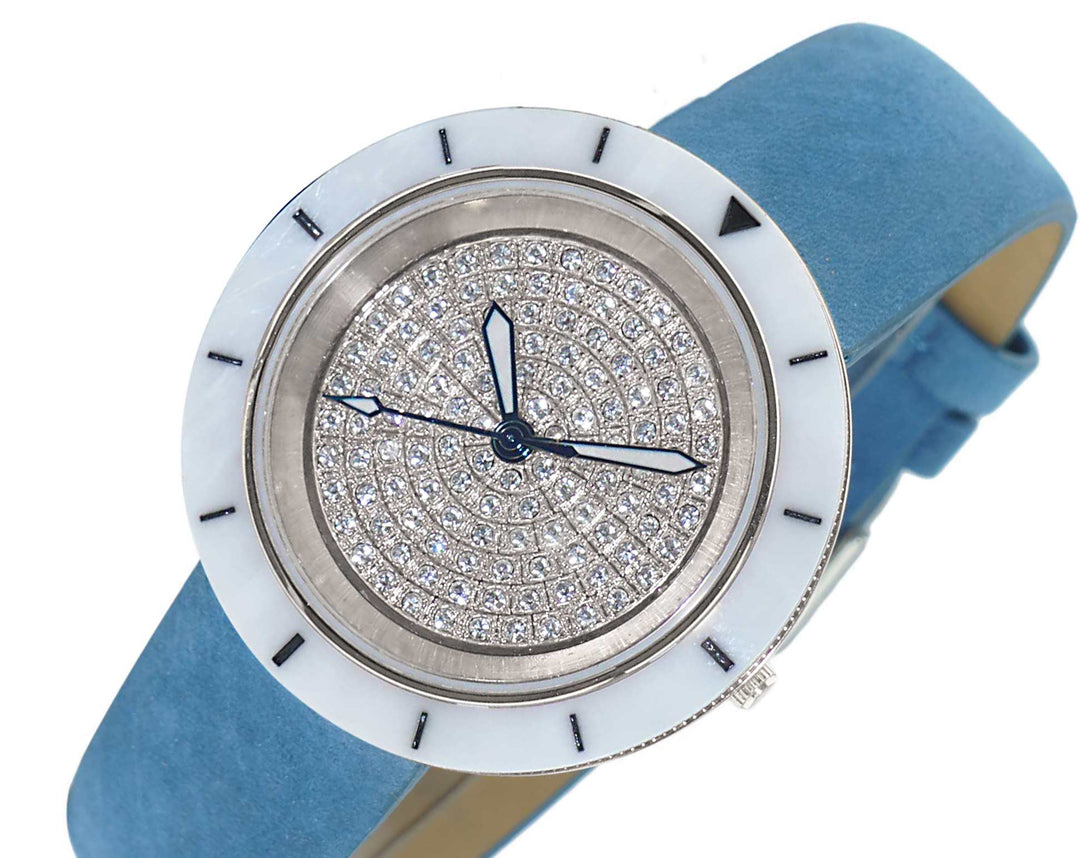 TOULON WHITE-SILVER / BLUE | Silver tone Dial