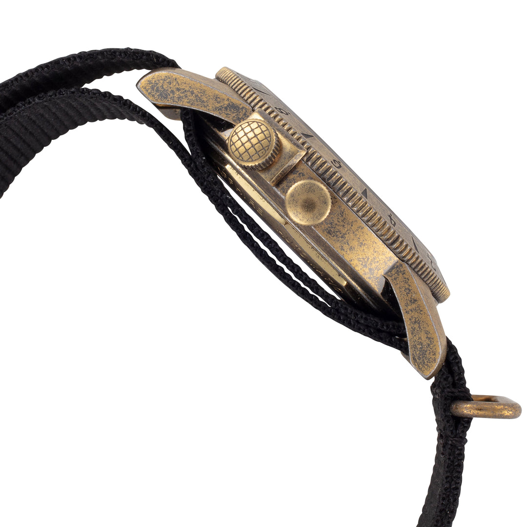 Glycine 40mm / Black / Brass | Black Dial