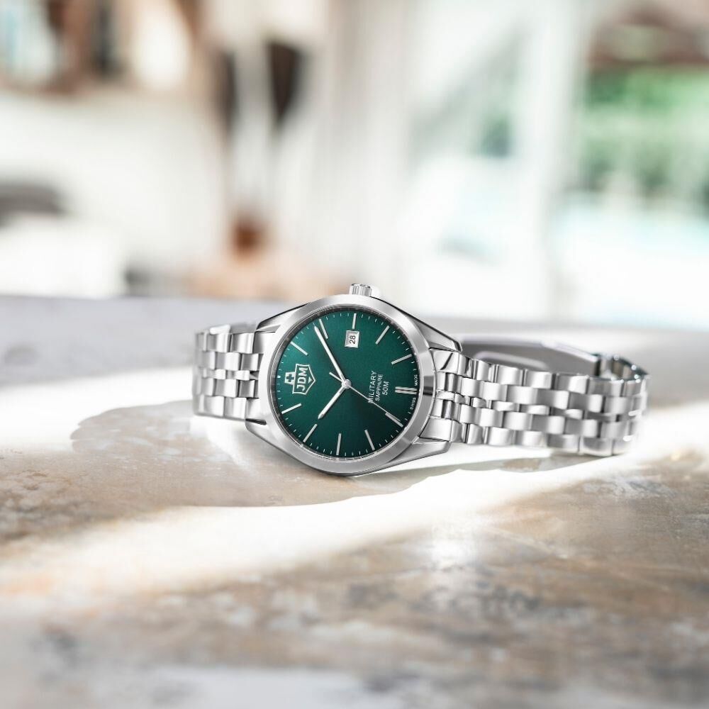 Interlaken Gents Green dial stainless bracelet Green Dial